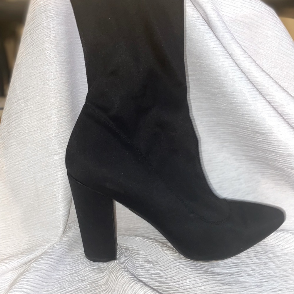 Simmi Shoes Black Lycra Boots